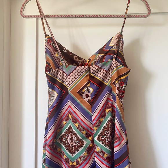 UO Printed Mallory Cowl Slip Mini Dress - Picture 9 of 9